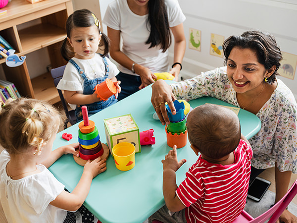 Daycare with children and teachers